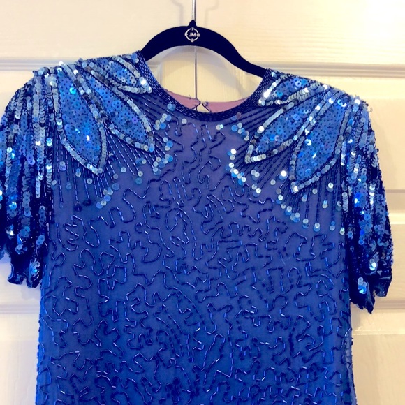 Stunning vintage Silk Studio beaded dress 10P - Picture 5 of 13